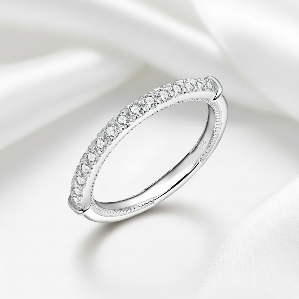 Simply Unique Half Eternity Diamond Ring Band-Black Diamonds New York