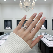 Butterfly Design Diamond Promise Ring-Black Diamonds New York