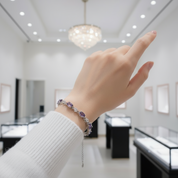 Sincere Love Amethyst Women's Bracelet-Black Diamonds New York