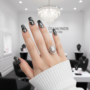 Sincerity - Hexagon Cut Diamond 14k Rose Gold Wedding Ring-Black Diamonds New York