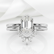 Sincerity - Hexagon Cut Diamond Option 14k Rose Gold Wedding Ring-Black Diamonds New York