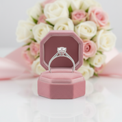 Round Cut Diamond Option Six Prong Hollow Shape Ring-Black Diamonds New York