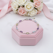Marquise Cut Sky Blue Topaz, Peridot & Amethyst Bracelet-Black Diamonds New York