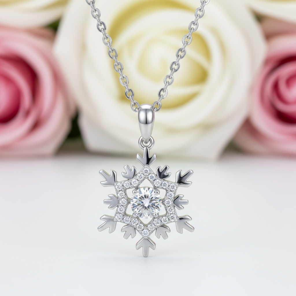 Snowflake Diamond Necklace-Black Diamonds New York