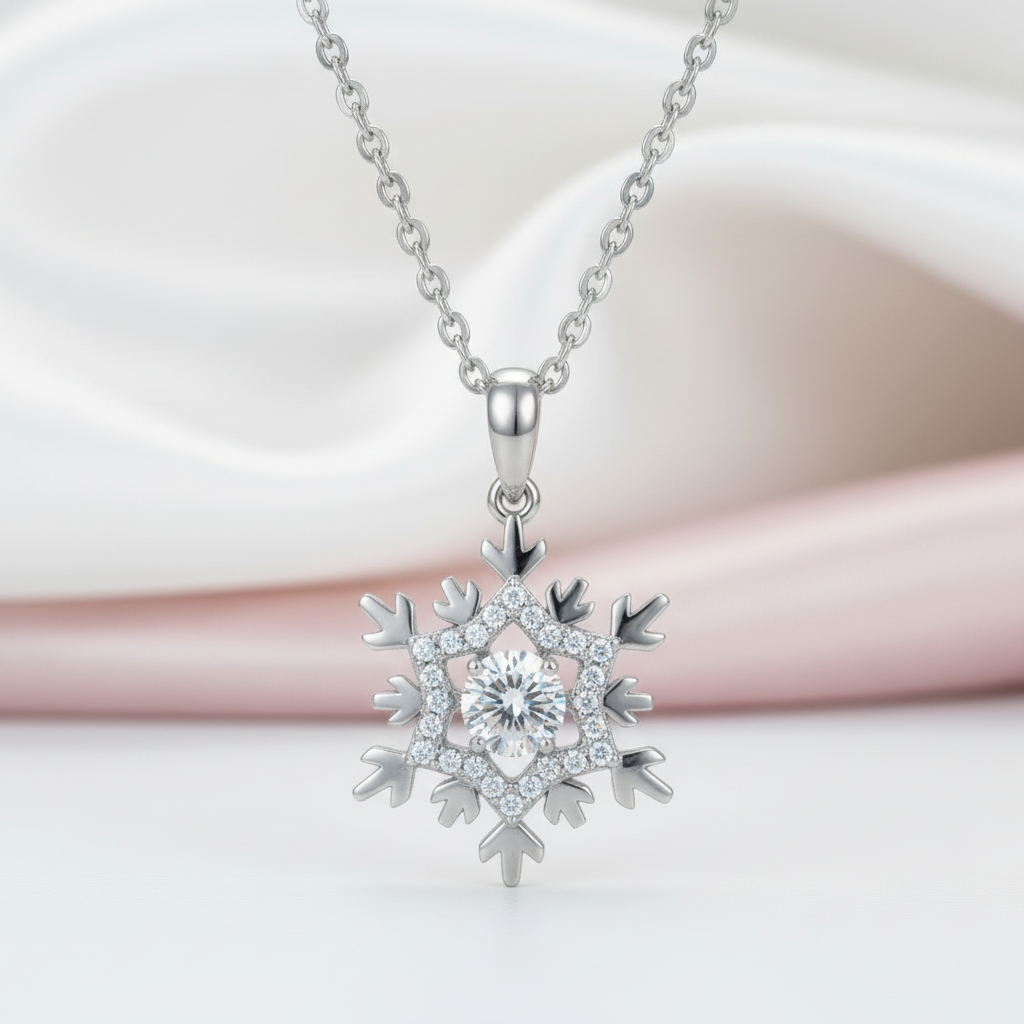 Snowflake Diamond Option Necklace-Black Diamonds New York