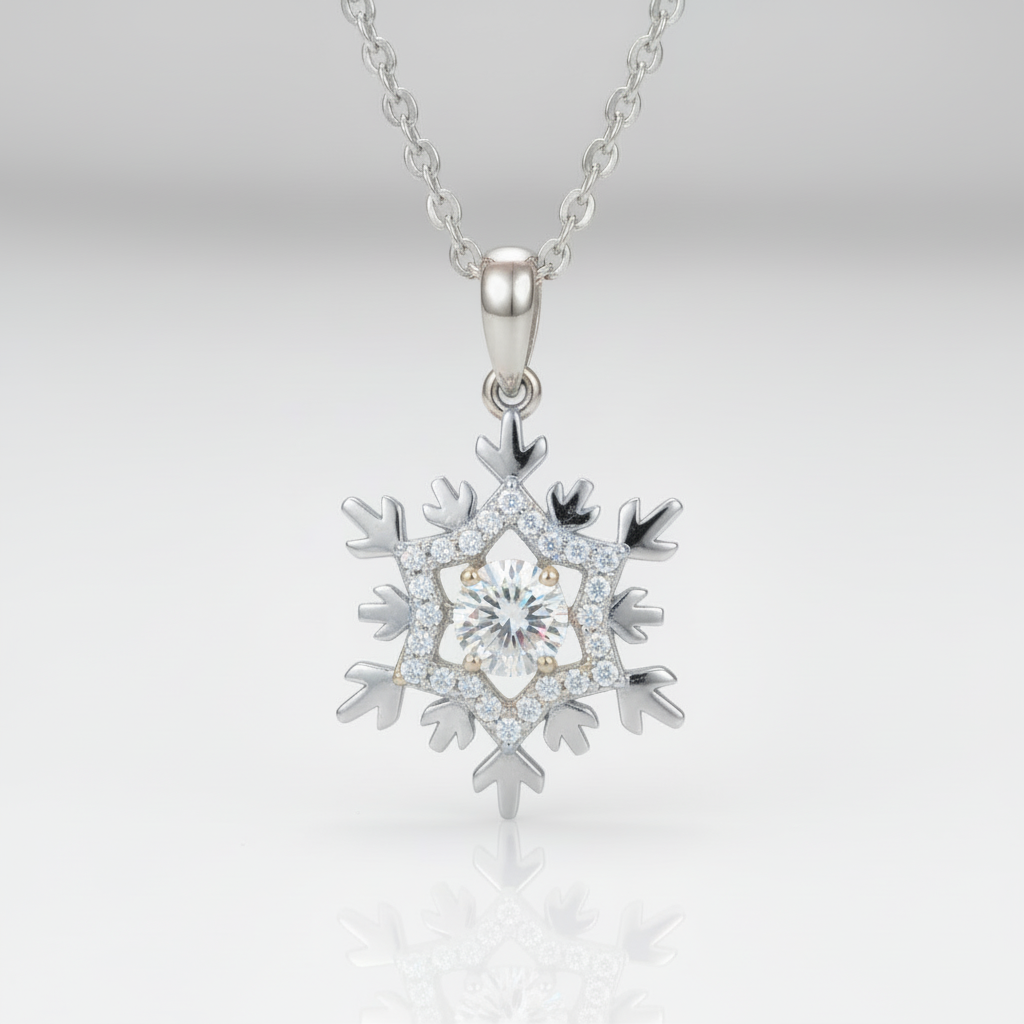 Snowflake Diamond Option Necklace-Black Diamonds New York