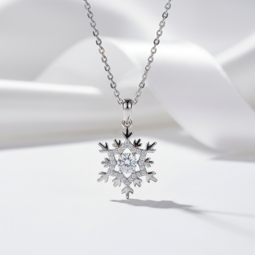 Snowflake Diamond Option Necklace-Black Diamonds New York