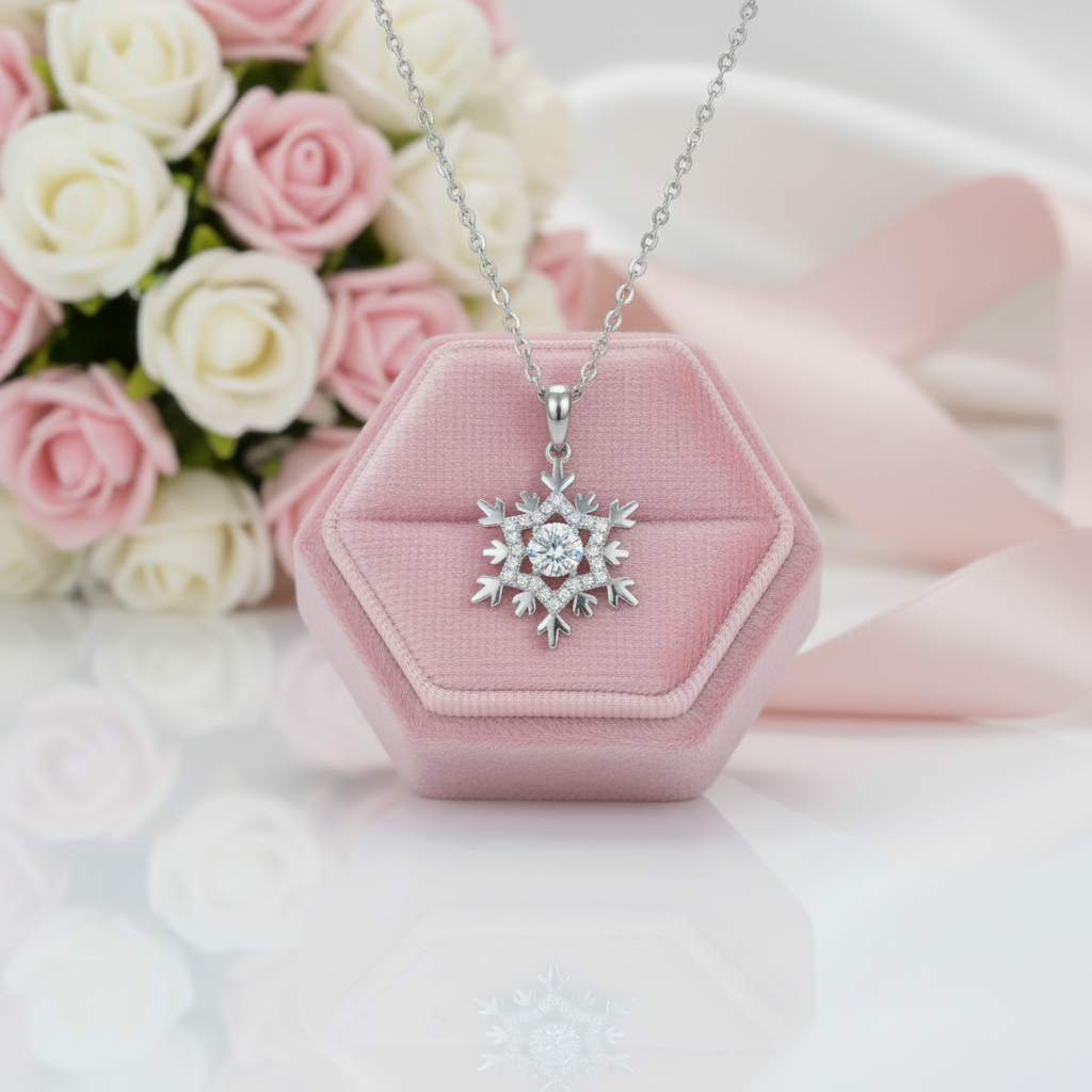 Snowflake Diamond Option Necklace-Black Diamonds New York