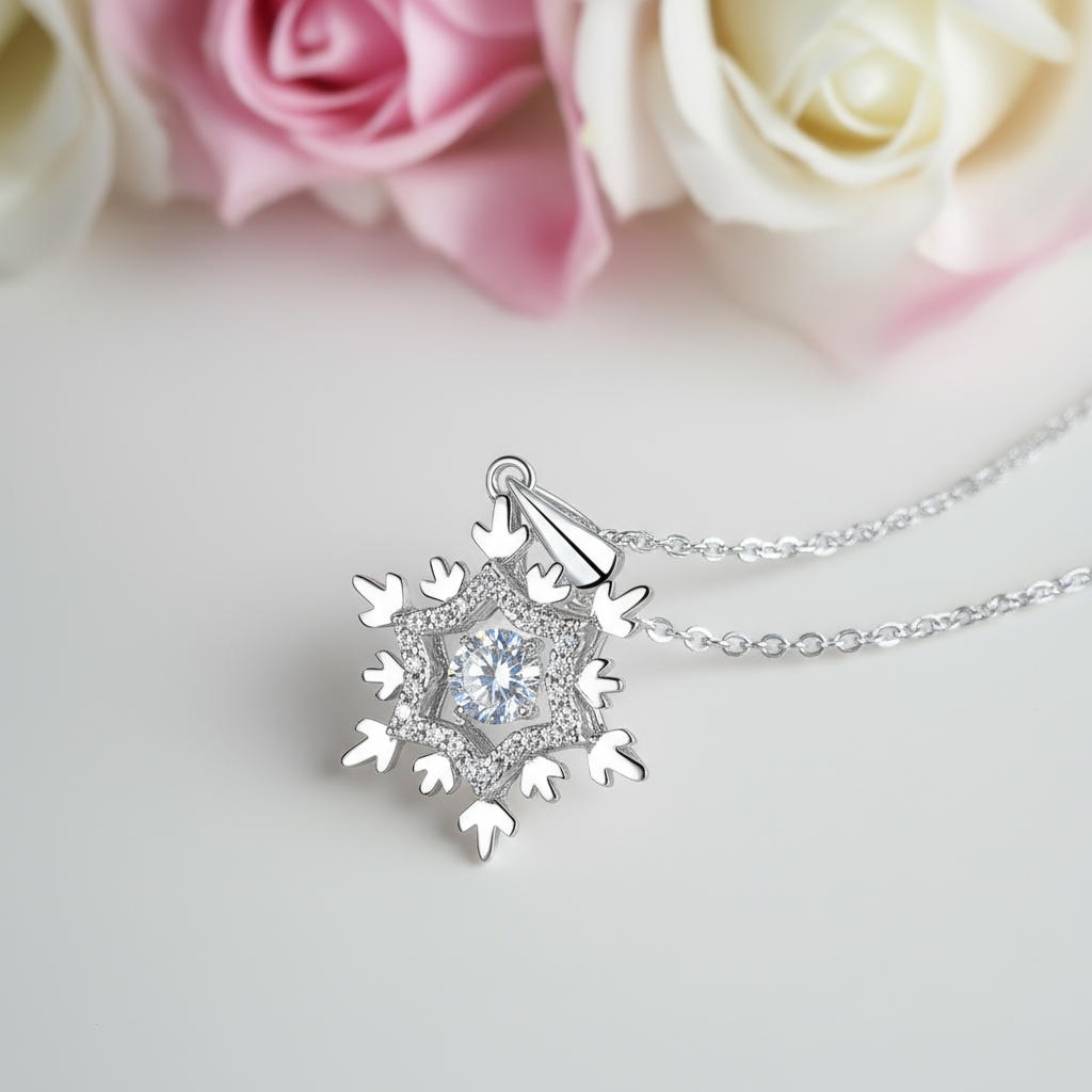Snowflake Diamond Necklace-Black Diamonds New York