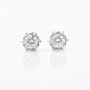 Snowflake Shaped 5mm Diamond Option Stud Earrings-Black Diamonds New York