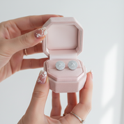 10k Solid Gold Flower Setting Diamond Stud Earrings-Black Diamonds New York