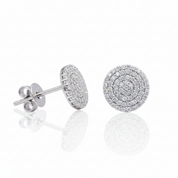 10k Solid Gold Flower Setting Diamond Option Stud Earrings-Black Diamonds New York