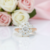 Solid 10k Yellow Gold 1ct Diamond Halo Engagement Ring-Black Diamonds New York