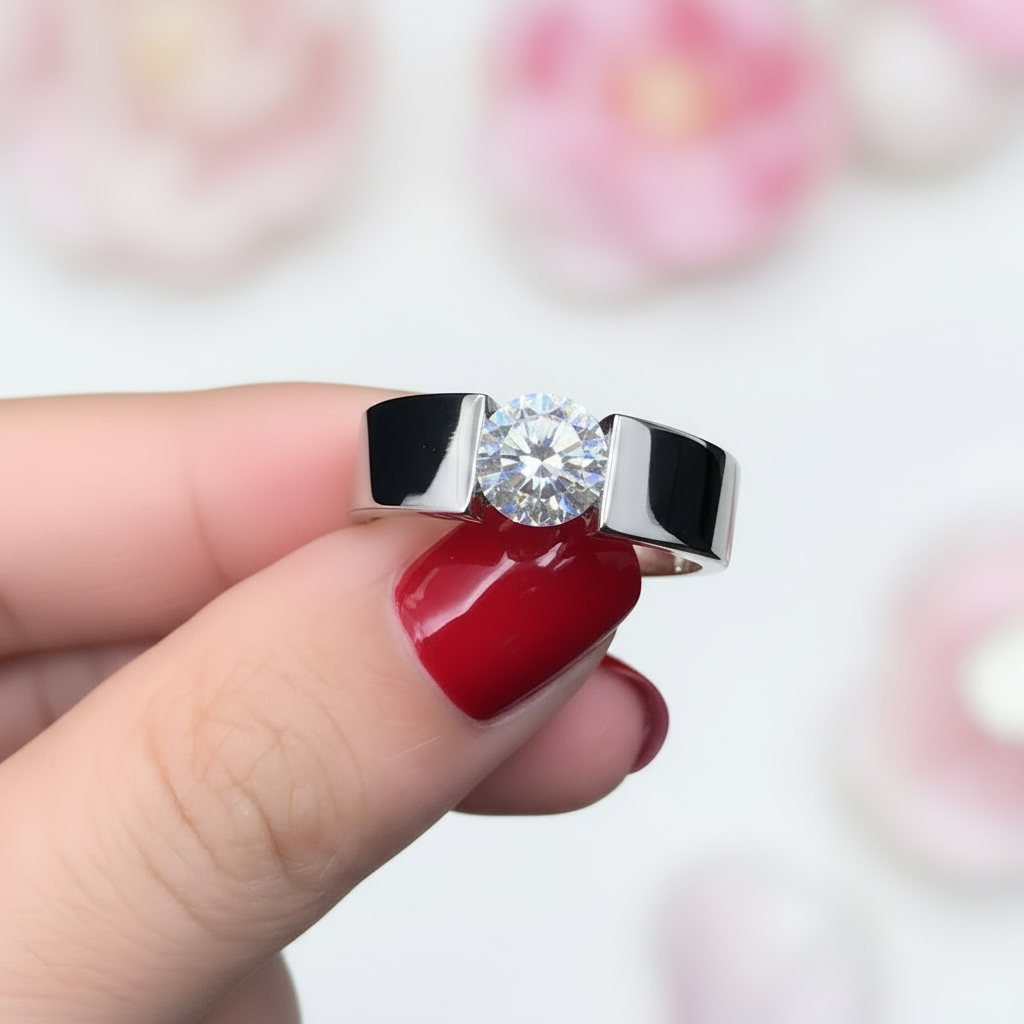 Solid 14k White Gold 1.0 Ct Diamond Wedding Band-Black Diamonds New York