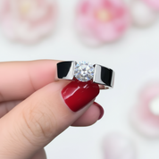 Solid 14k White Gold 1.0 Ct Diamond Wedding Band-Black Diamonds New York