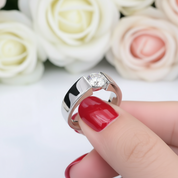 Solid 14k White Gold 1.0 Ct Diamond Wedding Band-Black Diamonds New York