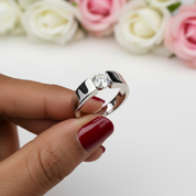 Solid 14k White Gold 1.0 Ct Diamond Wedding Band-Black Diamonds New York