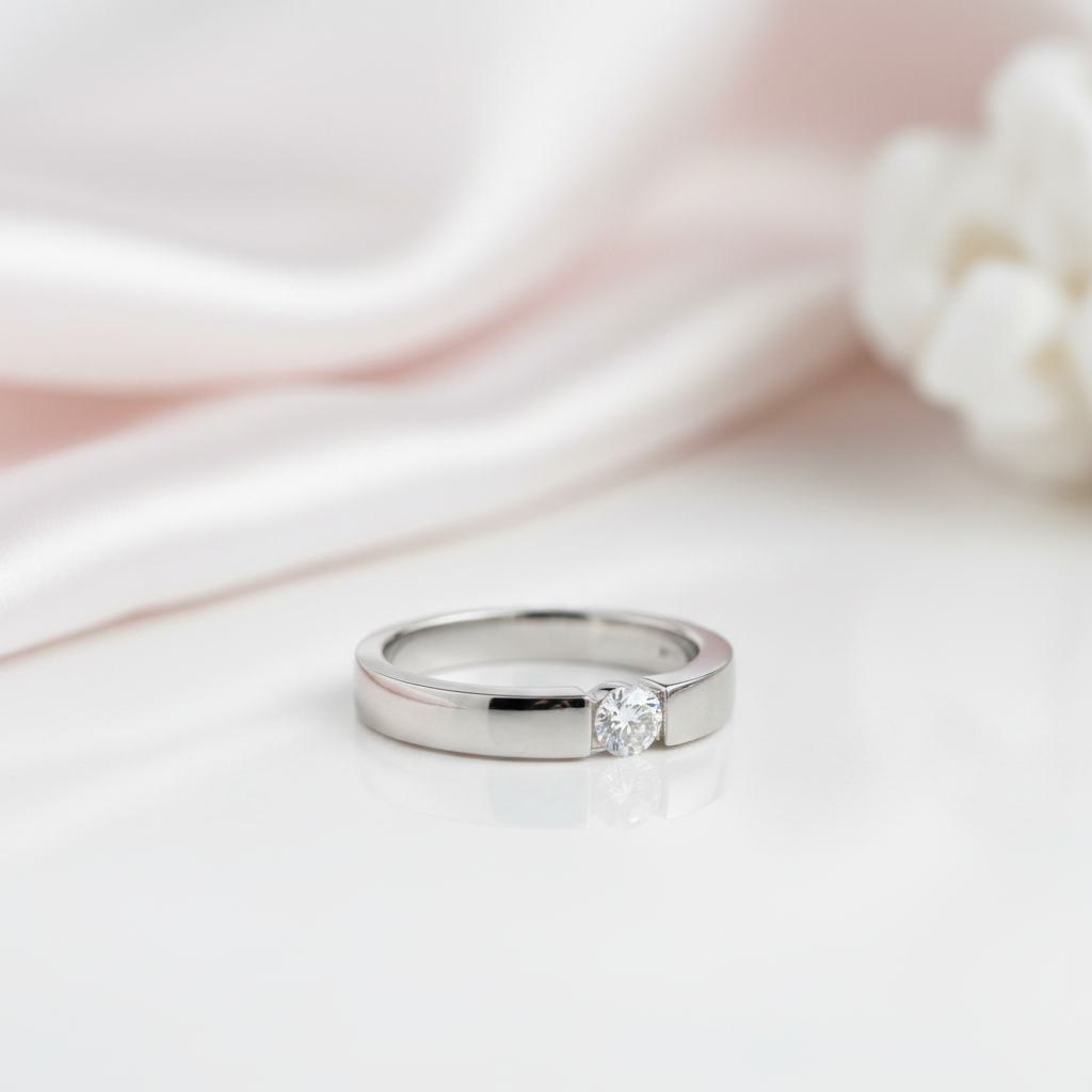 Solid 14k White Gold 1.0 Ct Diamond Option Wedding Band-Black Diamonds New York