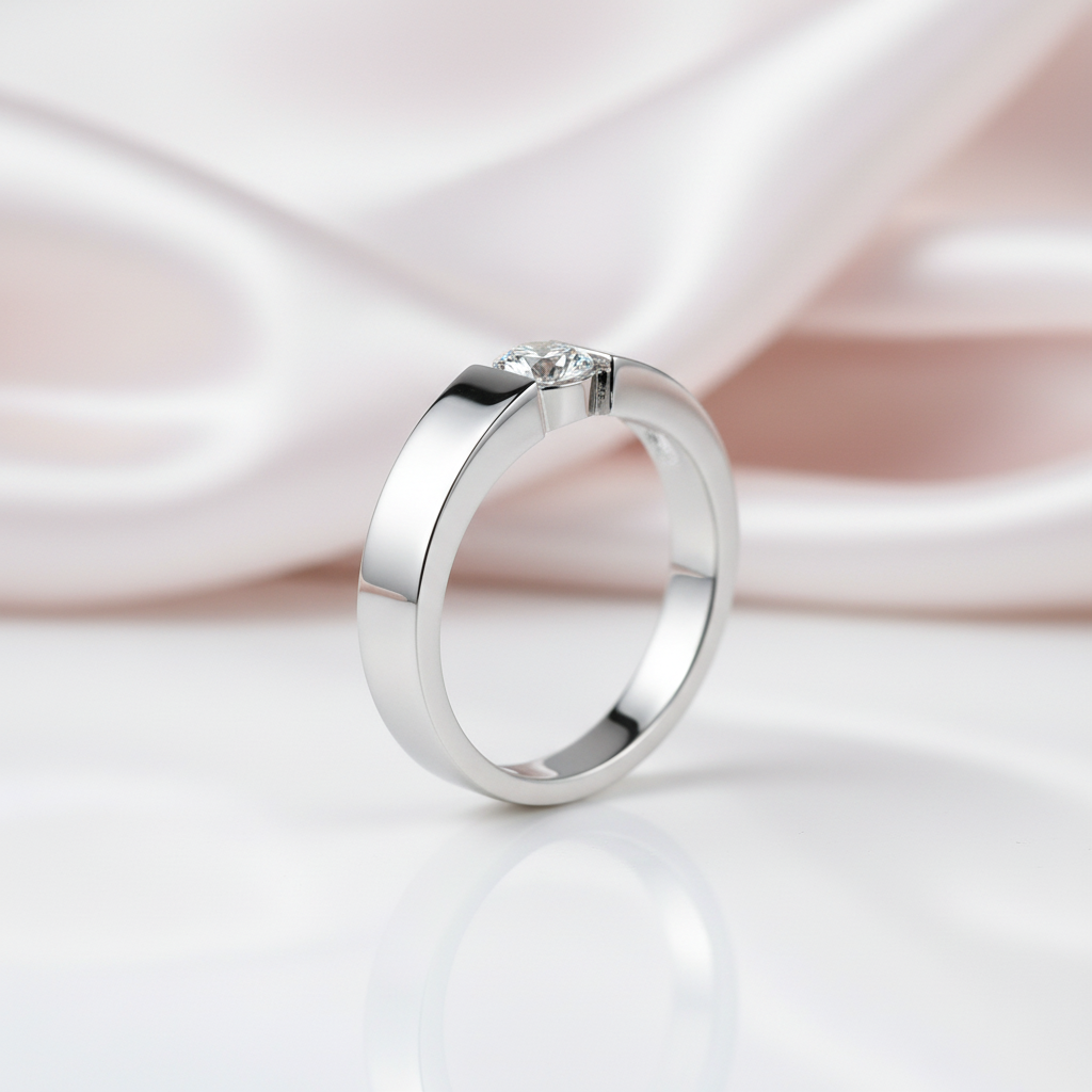 Solid 14k White Gold 1.0 Ct Diamond Option Wedding Band-Black Diamonds New York