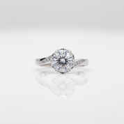 Solid 14k White Gold 1.0 Ct Round Diamond Option Engagement Ring-Black Diamonds New York