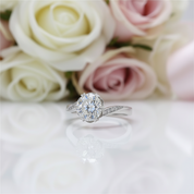 Solid 14k White Gold 1.0 Ct Round Diamond Option Engagement Ring-Black Diamonds New York