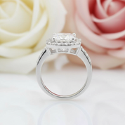 Solid 14k White Gold 1.5ct 7.5mm Diamond Halo Engagement Ring-Black Diamonds New York