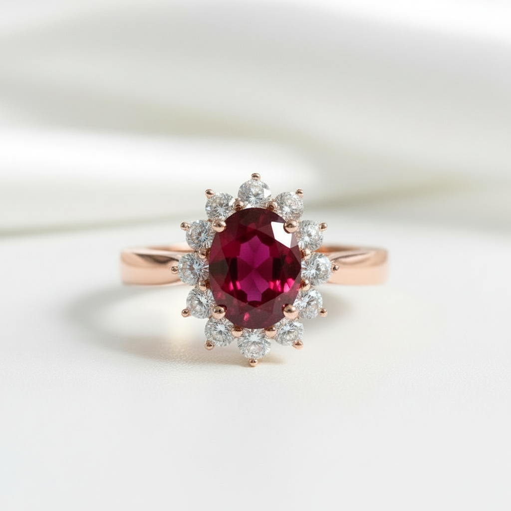 Solid 14k Yellow Gold 3.0 Ct Ruby with Diamond Option Engagement Ring-Black Diamonds New York