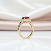 Solid 14k Yellow Gold 3.0 Ct Ruby with Diamond Engagement Ring-Black Diamonds New York