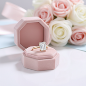 Solid 14K Yellow Gold 7*9mm Emerald Cut Diamond Option Solitaire Engagement Ring-Black Diamonds New York