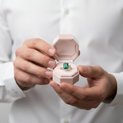 Solid 14k Yellow Gold Emerald Cut Engagement Ring with Diamond Option-Black Diamonds New York