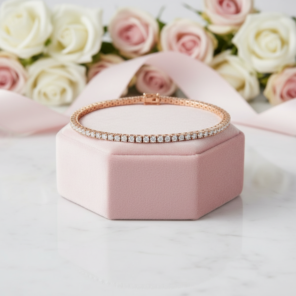 Solid 18k Gold Diamond Tennis Bracelet-Black Diamonds New York