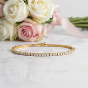 Solid 18k Gold Diamond Tennis Bracelet-Black Diamonds New York