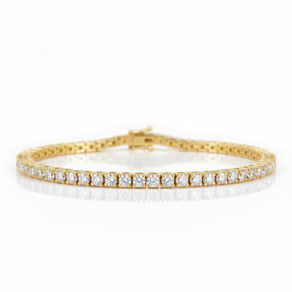 Solid 18k Gold Diamond Option Tennis Bracelet-Black Diamonds New York