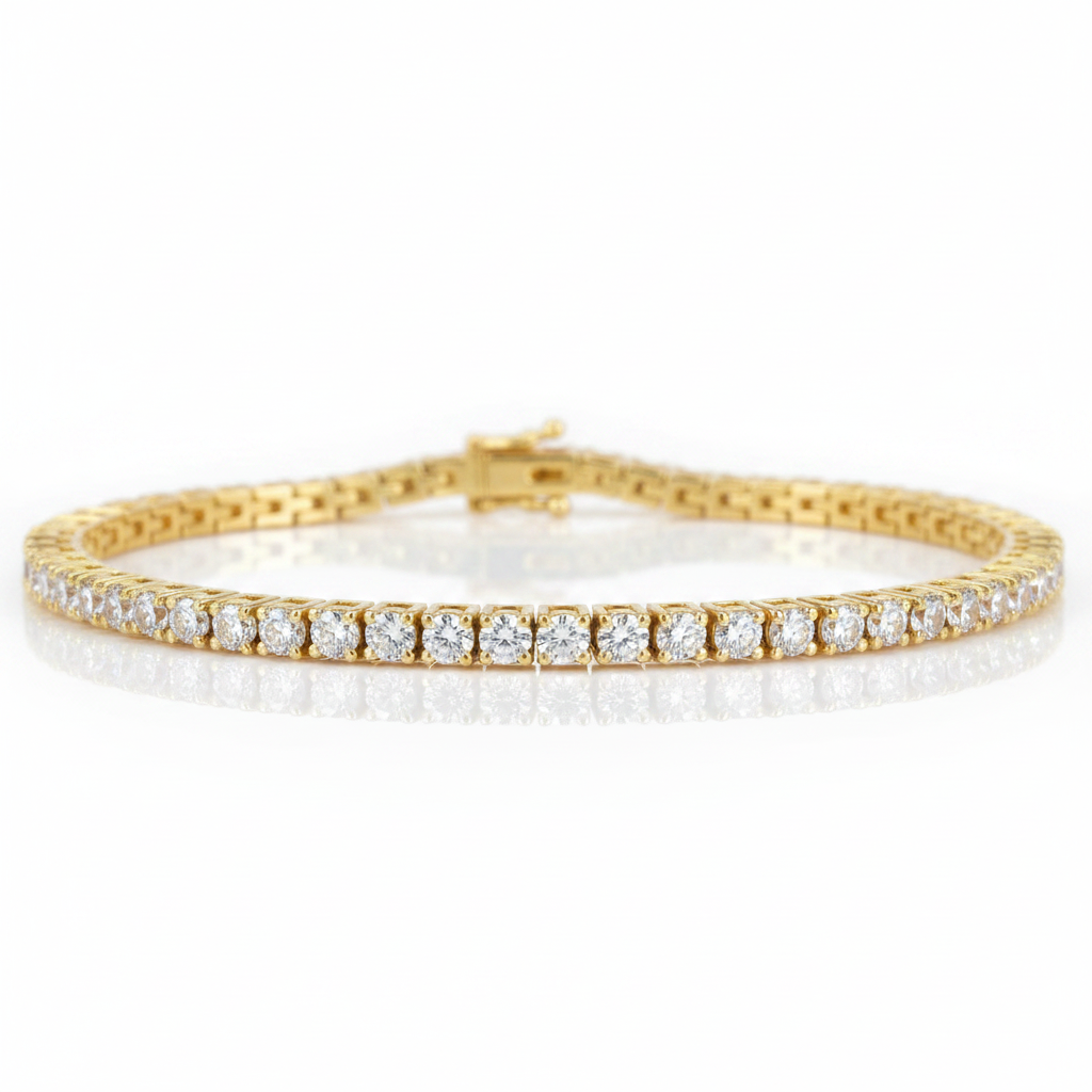 Solid 18k Gold Diamond Option Tennis Bracelet-Black Diamonds New York