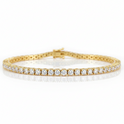Solid 18k Gold Diamond Option Tennis Bracelet-Black Diamonds New York