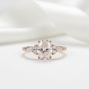 Solid 18k Rose Gold 1.5 Ct Oval Diamond Option Engagement Ring-Black Diamonds New York