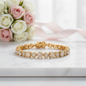 Solid 18k White Gold Diamond Option Tennis Bracelet-Black Diamonds New York