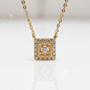 Solid 18k Yellow Gold Natural Diamond Option Pendant Necklace-Black Diamonds New York