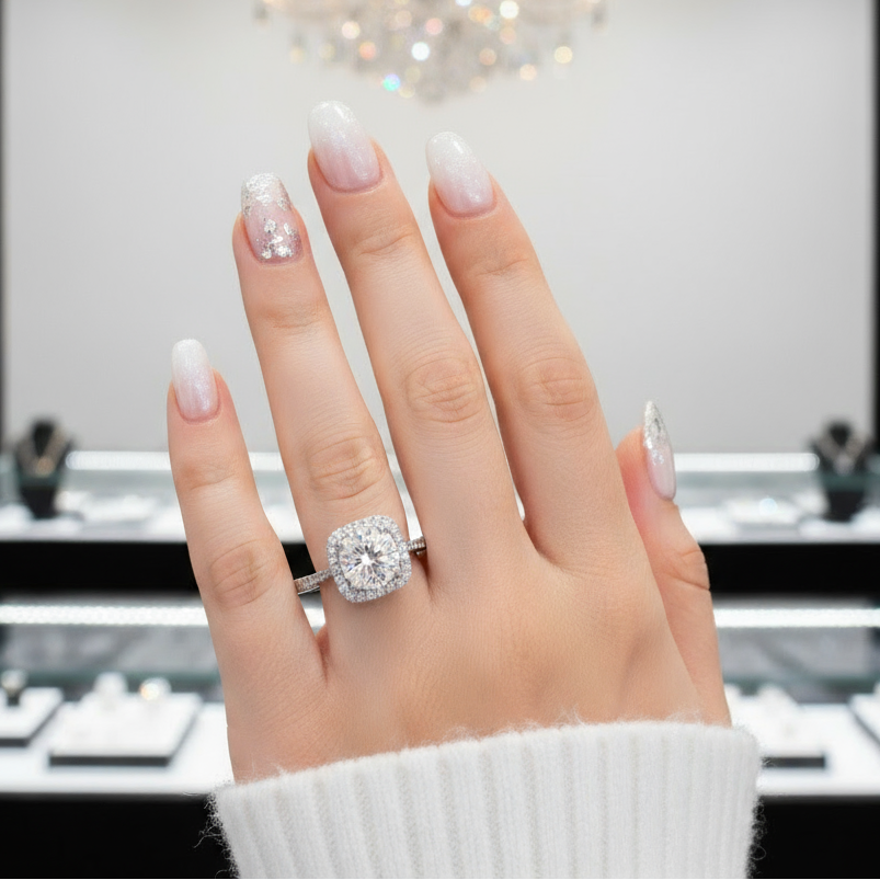 Solitaire Diamond Engagement Ring-Black Diamonds New York