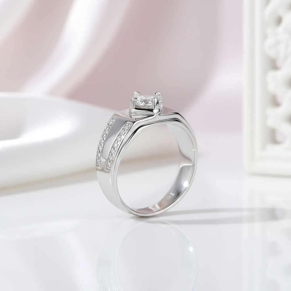 Round Diamond Option Men's Wedding Ring-Black Diamonds New York
