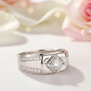 Round Diamond Men's Wedding Ring-Black Diamonds New York