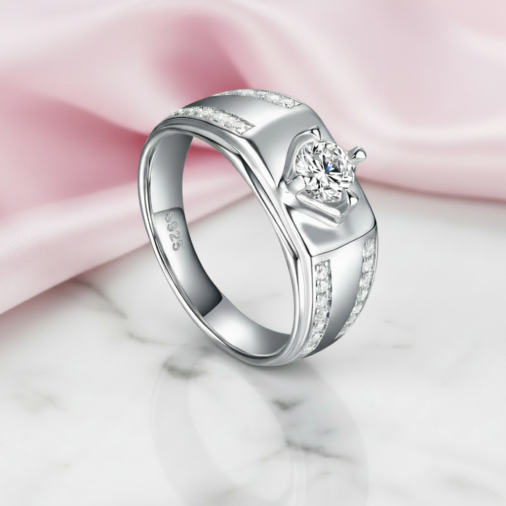 Round Diamond Option Men's Wedding Ring-Black Diamonds New York
