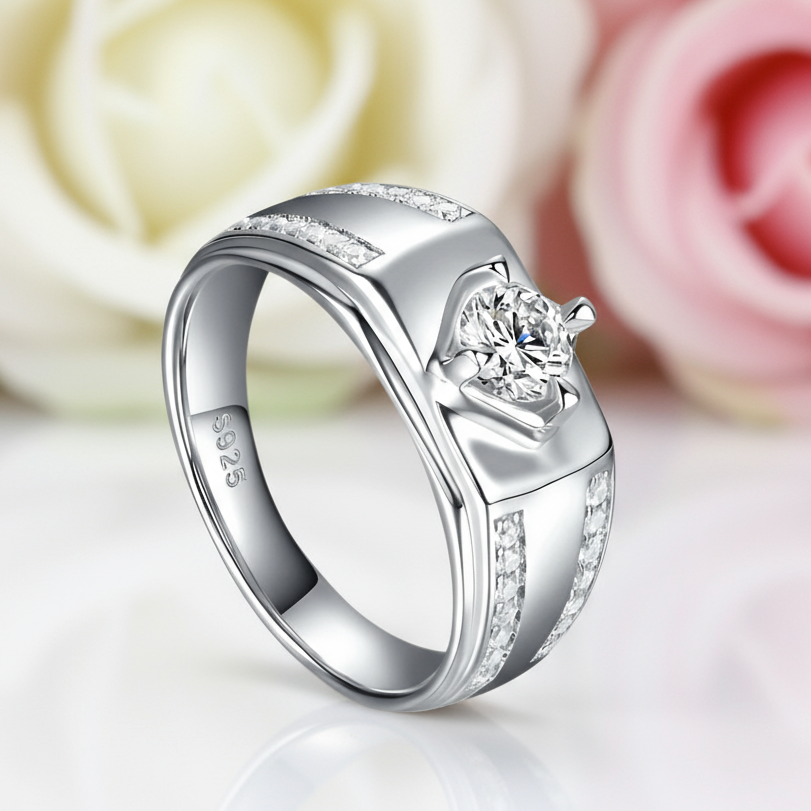 Round Diamond Men's Wedding Ring-Black Diamonds New York