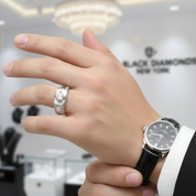 Round Diamond Men's Wedding Ring-Black Diamonds New York