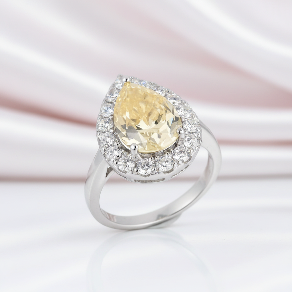 Pear Cut Diamond Option Halo Engagement Ring-Black Diamonds New York