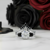 Soulmate- 1ct Violet Round Cut Created Diamond Gothic Ring-Black Diamonds New York