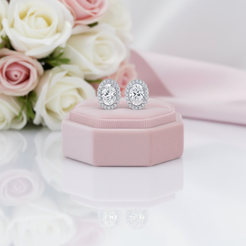 Sparkling Oval Cut Diamond Option Jewelry Set-Black Diamonds New York