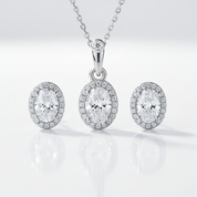 Sparkling Oval Cut Diamond Option Jewelry Set-Black Diamonds New York