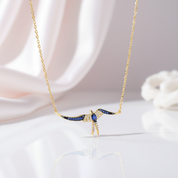 Spinel & Clear Diamond Option Swallow Necklace-Black Diamonds New York