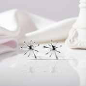 Splashing Metal Stud Earrings-Black Diamonds New York